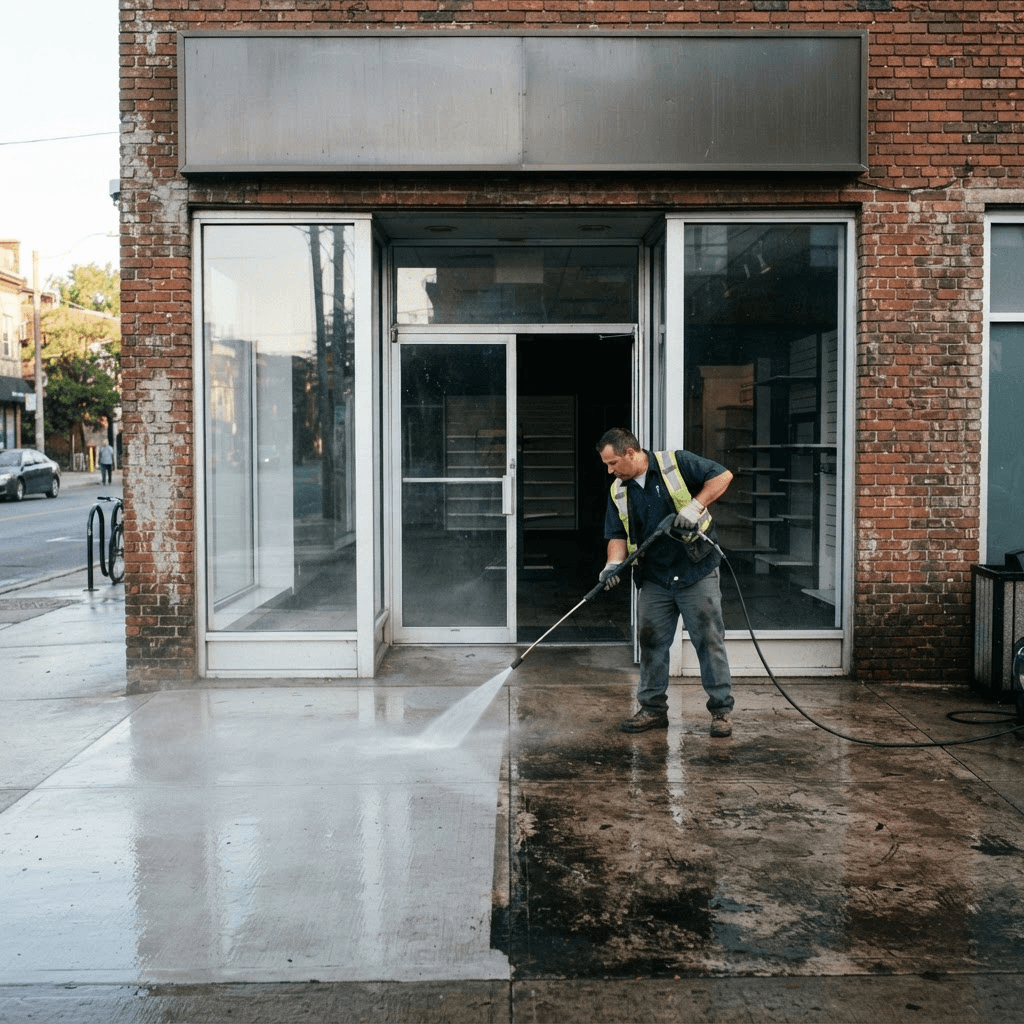 Parking Lot Cleaning on a commercial property in DeKalb County, GA