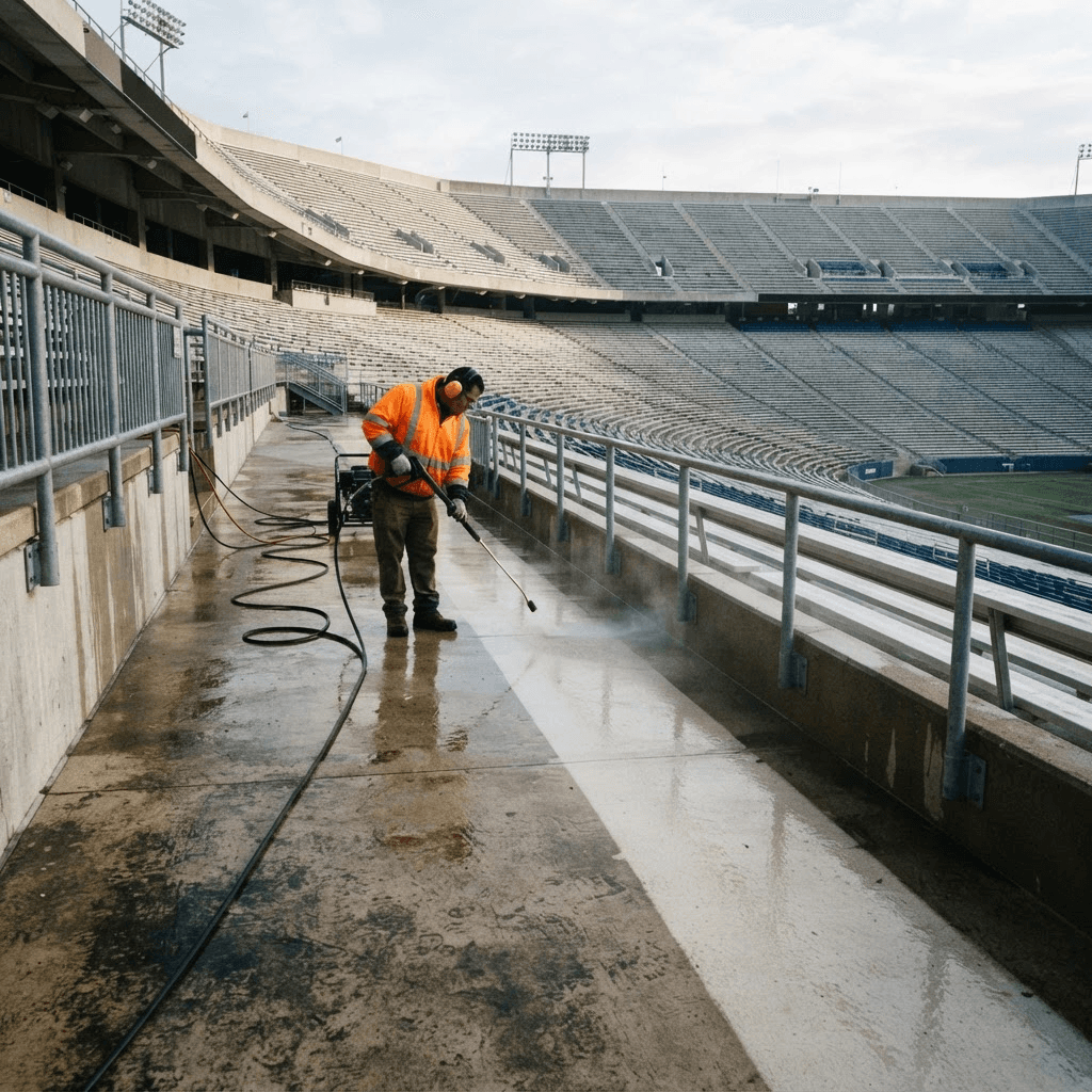 Commercial Gum Removal on a commercial property in DeKalb County, GA