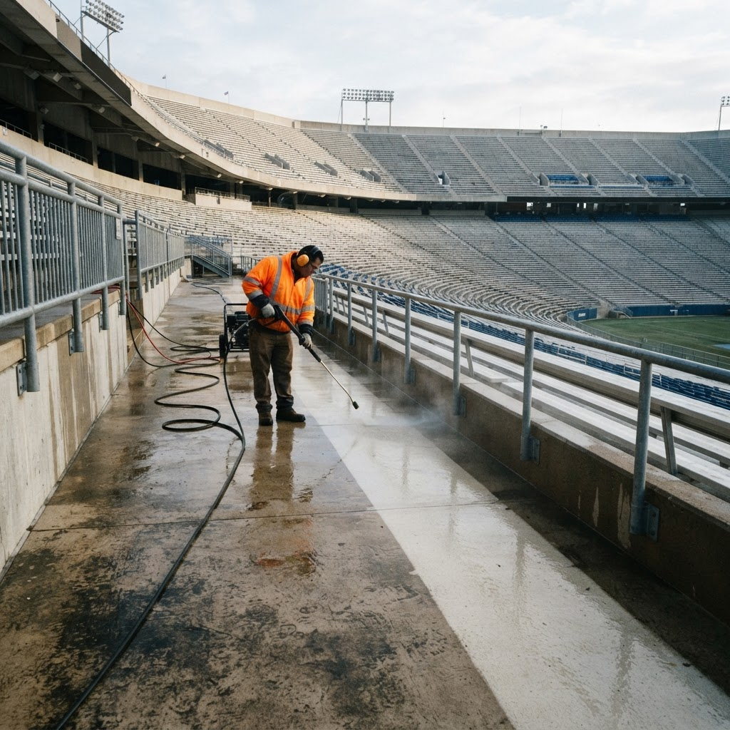 Commercial Gum Removal on a commercial property in DeKalb County, GA